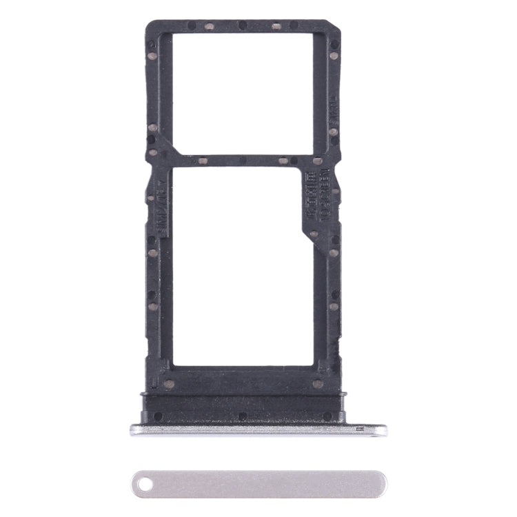 For Honor Play6T SIM + SIM / Micro SD Card Tray (Silver) - Card Tray by buy2fix | Online Shopping UK | buy2fix