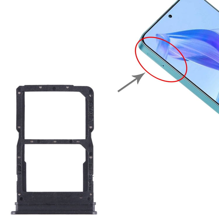 For Honor 90 Lite SIM + SIM Card Tray (Black) - Card Tray by buy2fix | Online Shopping UK | buy2fix