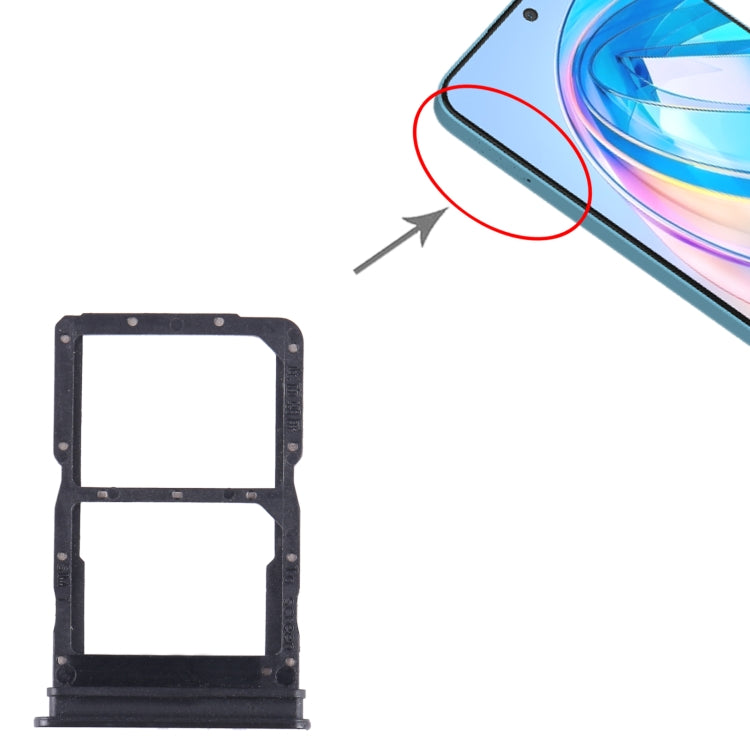 For Honor X8a SIM + SIM Card Tray (Black) - Card Tray by buy2fix | Online Shopping UK | buy2fix