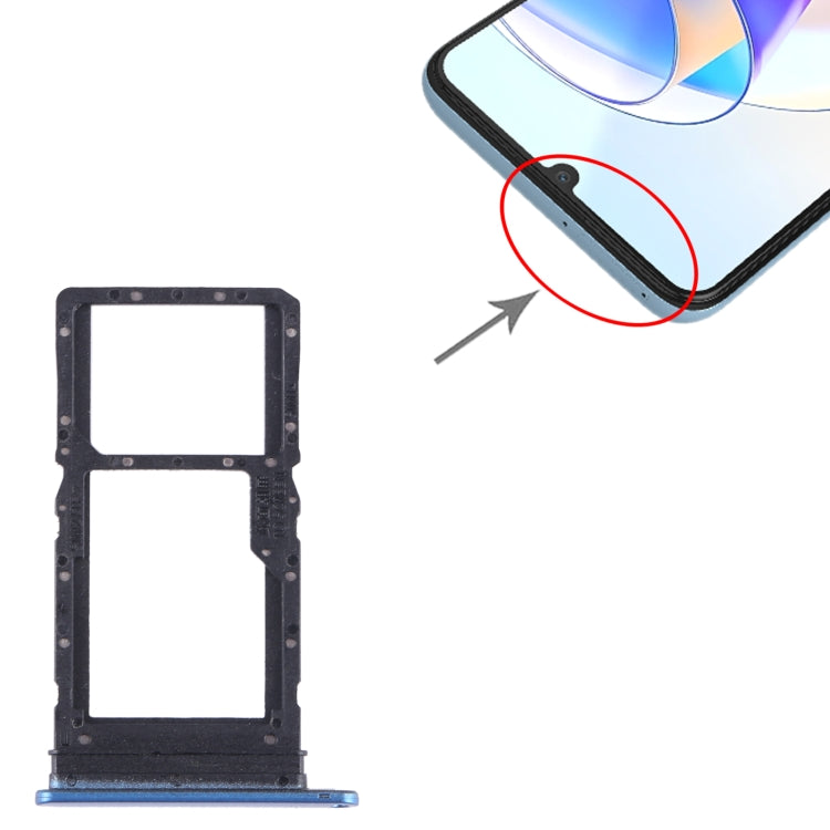 For Honor X7a SIM + SIM / Micro SD Card Tray (Blue) - Card Tray by buy2fix | Online Shopping UK | buy2fix