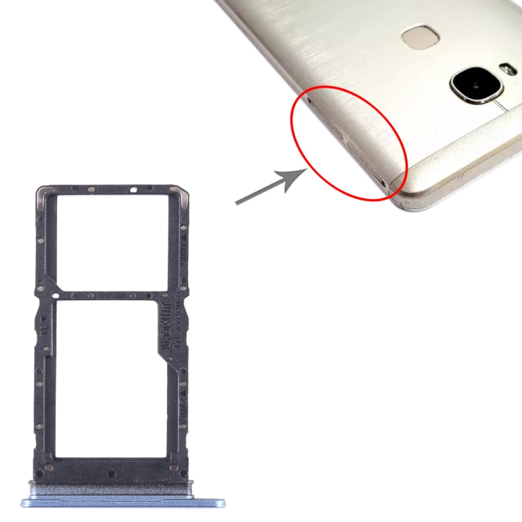 For Honor X5 SIM + SIM / Micro SD Card Tray (Blue) by buy2fix