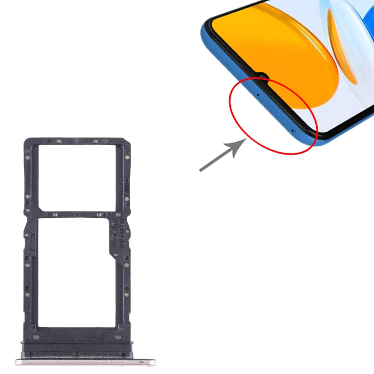 For Honor X7 SIM + SIM / Micro SD Card Tray (Gold) by buy2fix