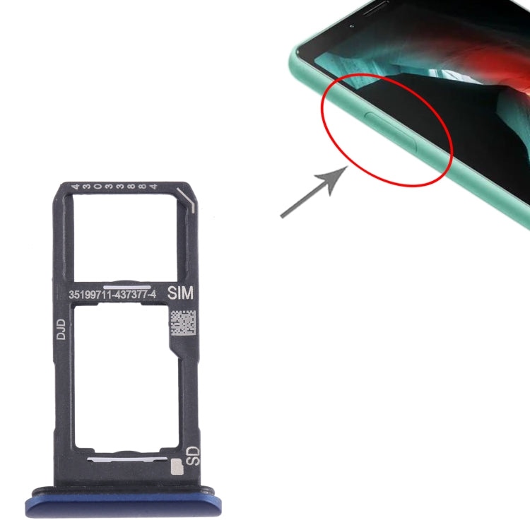 For Sony Xperia 10 II Original SIM + Micro SD Card Tray (Blue) - Card Tray by buy2fix | Online Shopping UK | buy2fix