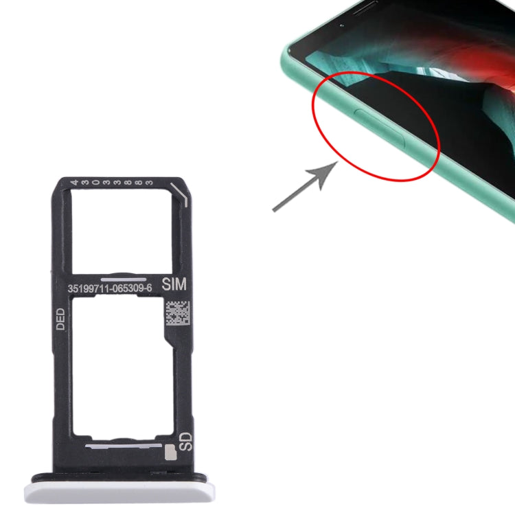 For Sony Xperia 10 II Original SIM + Micro SD Card Tray (White) - Card Tray by buy2fix | Online Shopping UK | buy2fix