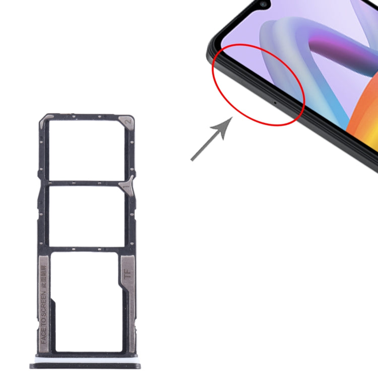 For Xiaomi Redmi A2 SIM Card Tray + SIM Card Tray + Micro SD Card Tray (Black) by buy2fix
