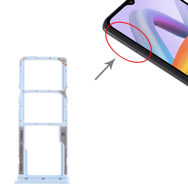 For Xiaomi Poco C51 SIM Card Tray + SIM Card Tray + Micro SD Card Tray (Blue) by buy2fix