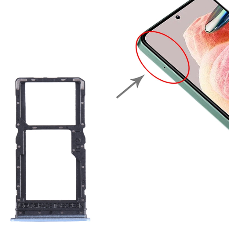 For Xiaomi Redmi 12 4G SIM Card Tray + SIM Card Tray / Micro SD Card Tray (Blue) - Card Tray by buy2fix | Online Shopping UK | buy2fix