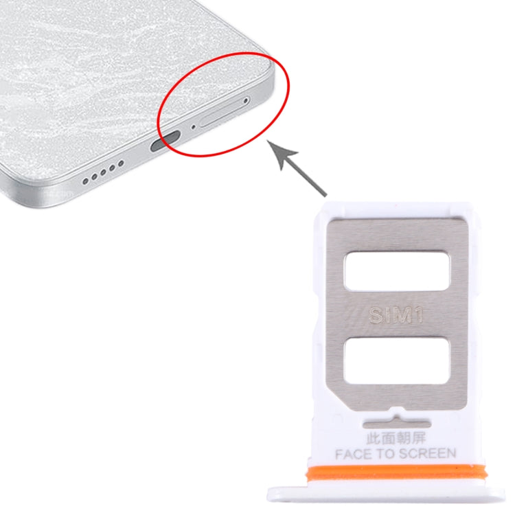For Xiaomi Note 13 Pro SIM Card Tray + SIM Card Tray (White) by buy2fix