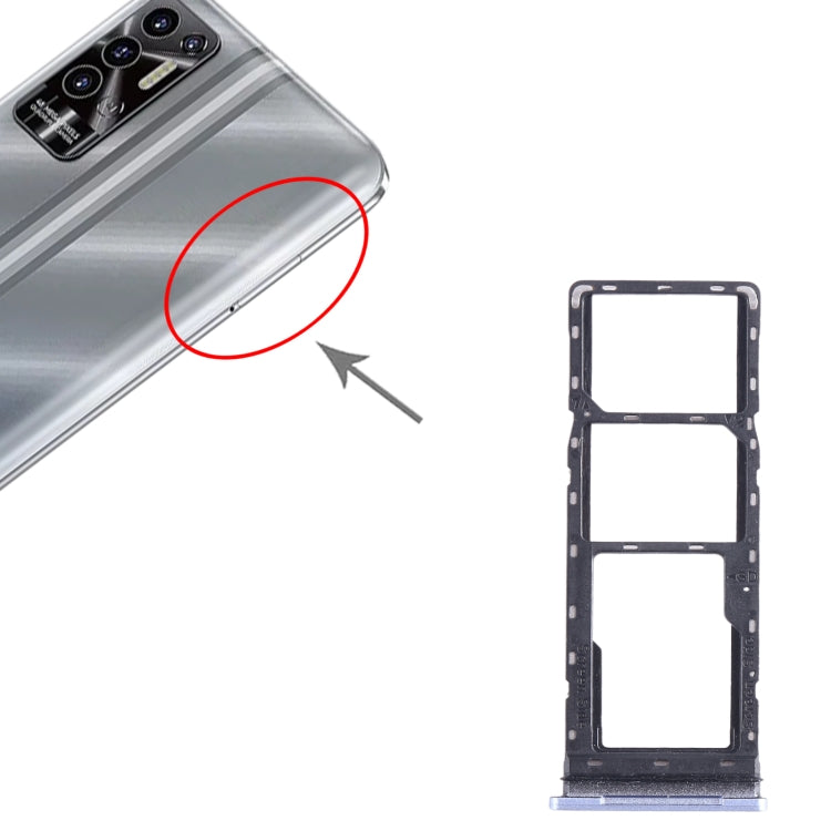 For Tecno Pova 2 SIM Card Tray + SIM Card Tray + Micro SD Card Tray (Baby Blue) - Card Tray by buy2fix | Online Shopping UK | buy2fix