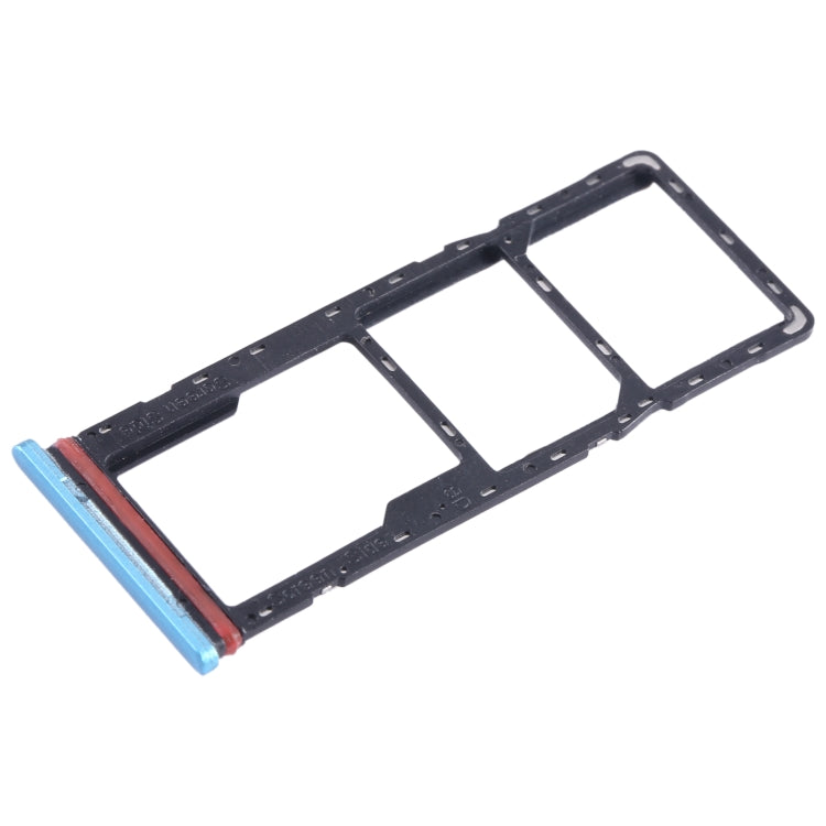 For Tecno Spark 7T SIM Card Tray + SIM Card Tray + Micro SD Card Tray (Blue) - Card Tray by buy2fix | Online Shopping UK | buy2fix