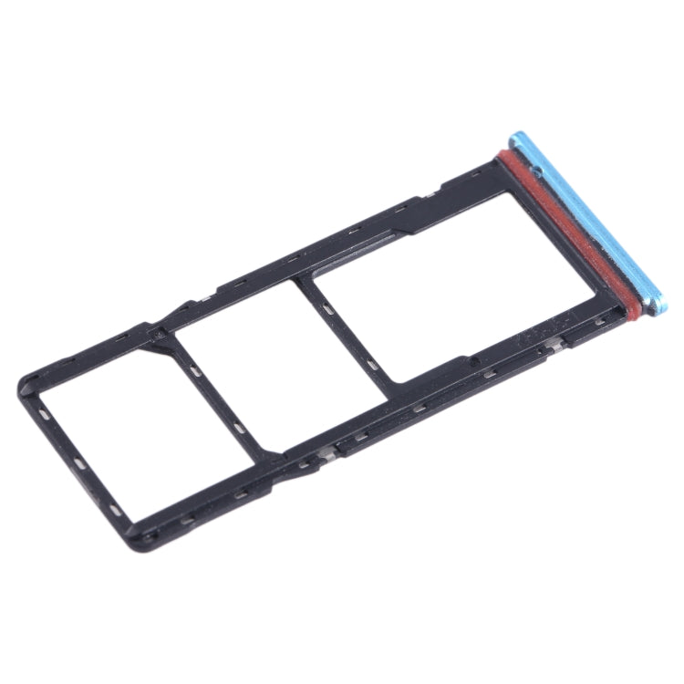 For Tecno Spark 7T SIM Card Tray + SIM Card Tray + Micro SD Card Tray (Blue) - Card Tray by buy2fix | Online Shopping UK | buy2fix