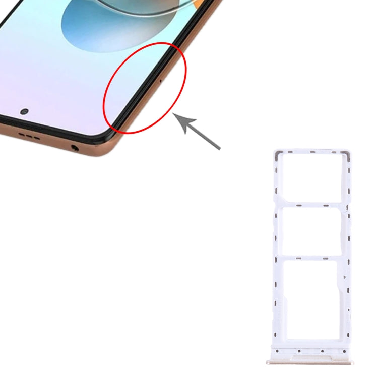 For Tecno Camon 18 SIM Card Tray + SIM Card Tray + Micro SD Card Tray (Gold) - Card Tray by buy2fix | Online Shopping UK | buy2fix