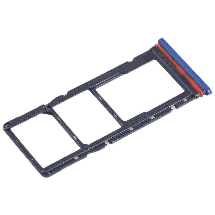 For Tecno Pop 5 LTE SIM Card Tray + SIM Card Tray + Micro SD Card Tray (Dark Blue) - Card Tray by buy2fix | Online Shopping UK | buy2fix