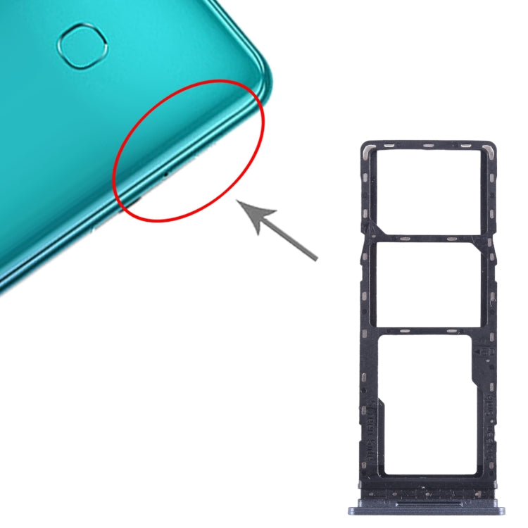 For Tecno Spark Go 2022 SIM Card Tray + SIM Card Tray + Micro SD Card Tray (Dark Blue) - Card Tray by buy2fix | Online Shopping UK | buy2fix
