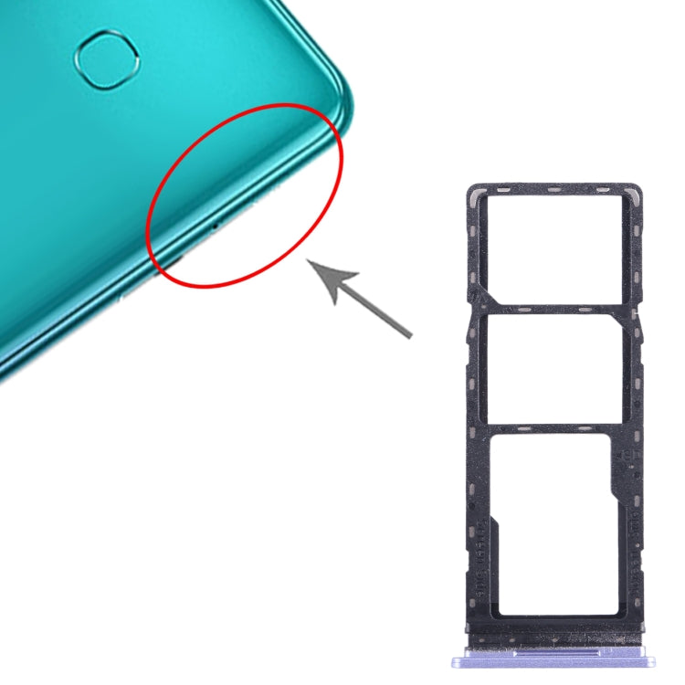 For Tecno Spark Go 2022 SIM Card Tray + SIM Card Tray + Micro SD Card Tray (Purple) - Card Tray by buy2fix | Online Shopping UK | buy2fix