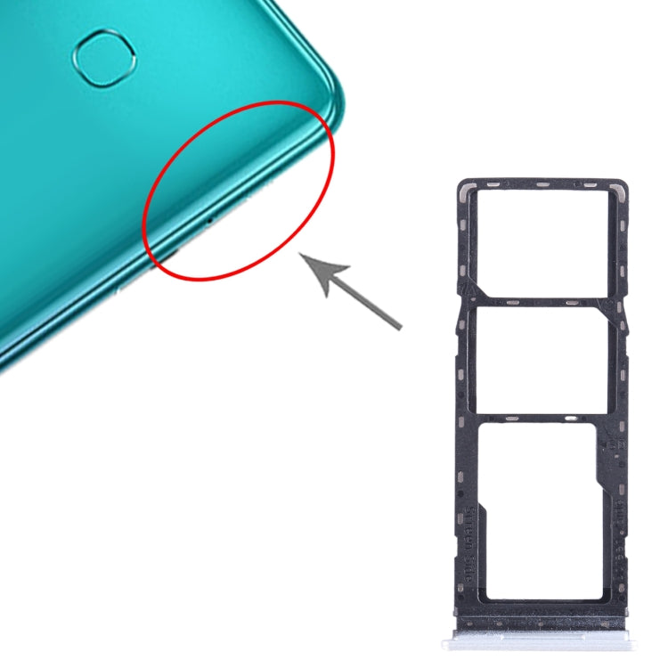 For Tecno Spark Go 2022 SIM Card Tray + SIM Card Tray + Micro SD Card Tray (Silver) - Card Tray by buy2fix | Online Shopping UK | buy2fix