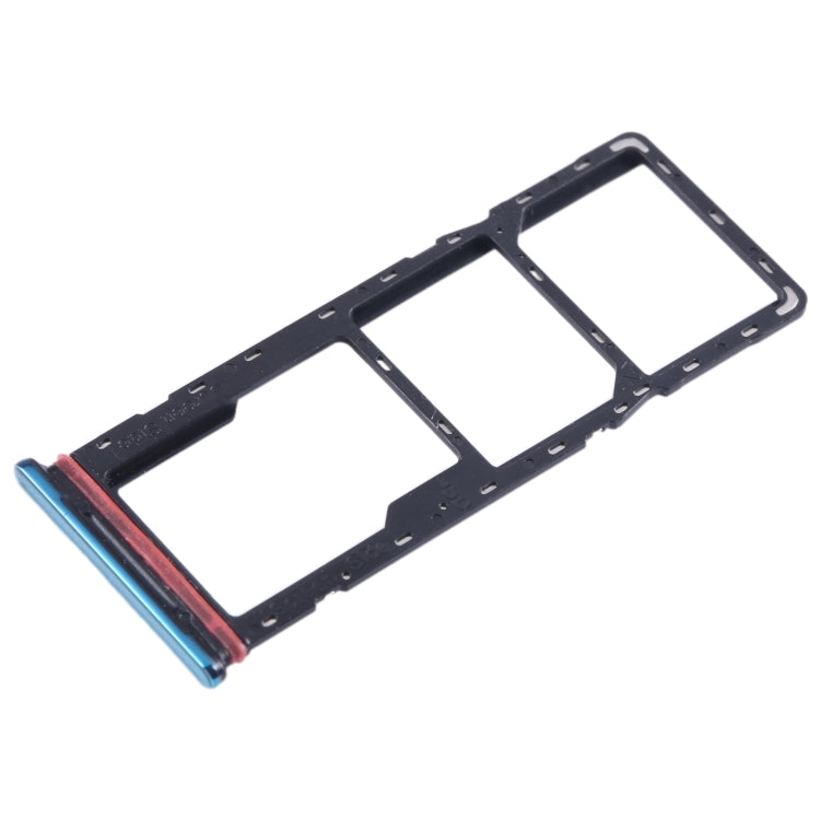 For Tecno Spark 8T SIM Card Tray + SIM Card Tray + Micro SD Card Tray (Blue) - Card Tray by buy2fix | Online Shopping UK | buy2fix