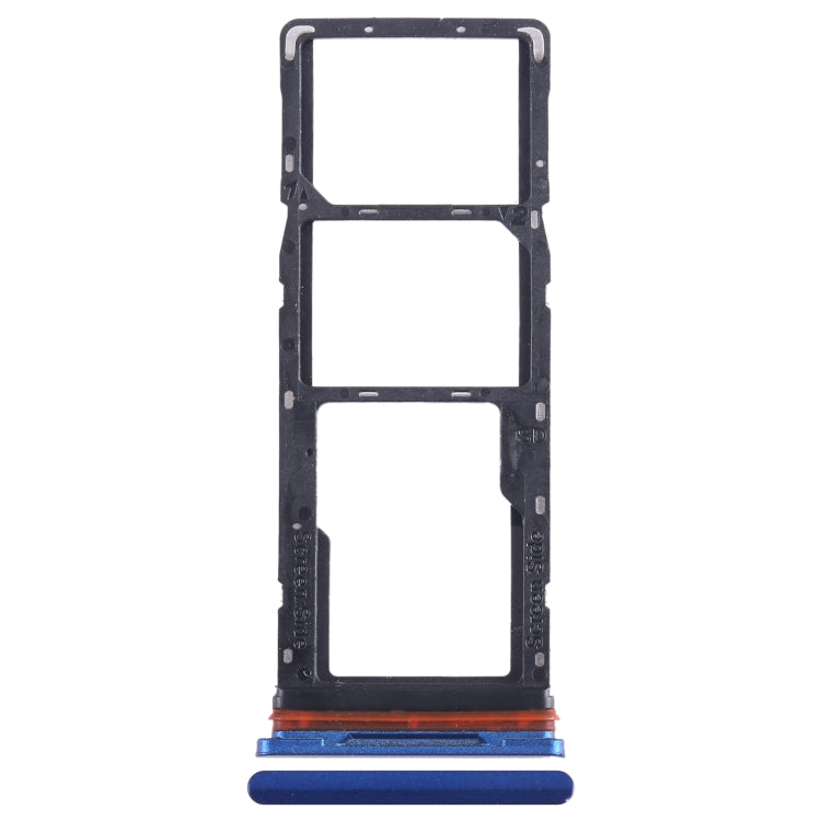 For Tecno Pop 5 Pro SIM Card Tray + SIM Card Tray + Micro SD Card Tray (Blue) - Card Tray by buy2fix | Online Shopping UK | buy2fix