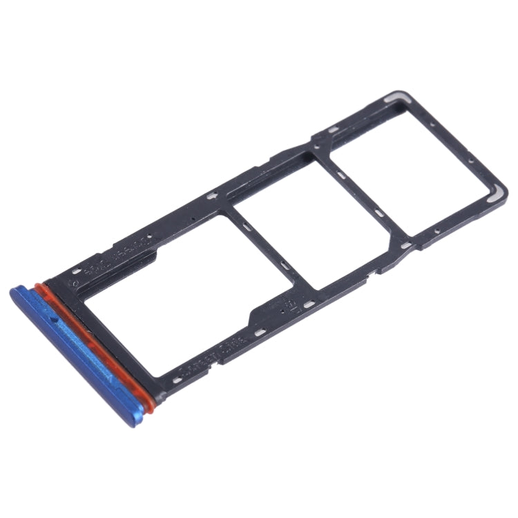 For Tecno Pop 5 Pro SIM Card Tray + SIM Card Tray + Micro SD Card Tray (Blue) - Card Tray by buy2fix | Online Shopping UK | buy2fix