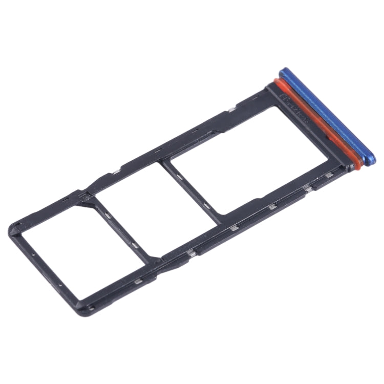 For Tecno Pop 5 Pro SIM Card Tray + SIM Card Tray + Micro SD Card Tray (Blue) - Card Tray by buy2fix | Online Shopping UK | buy2fix