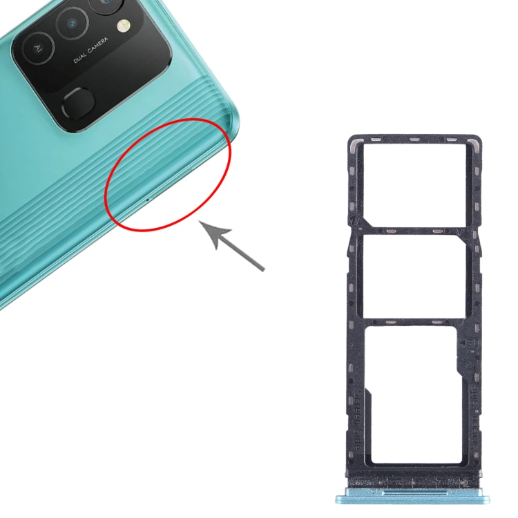 For Tecno Spark 8C KG5k SIM Card Tray + SIM Card Tray + Micro SD Card Tray (Green) - Card Tray by buy2fix | Online Shopping UK | buy2fix