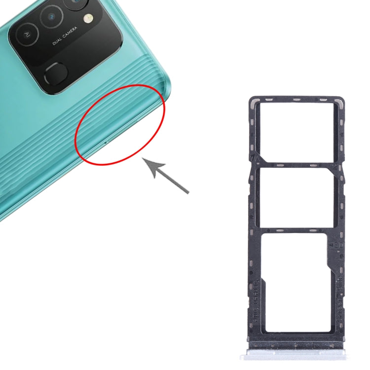 For Tecno Spark 8C KG5k SIM Card Tray + SIM Card Tray + Micro SD Card Tray (Gold) - Card Tray by buy2fix | Online Shopping UK | buy2fix