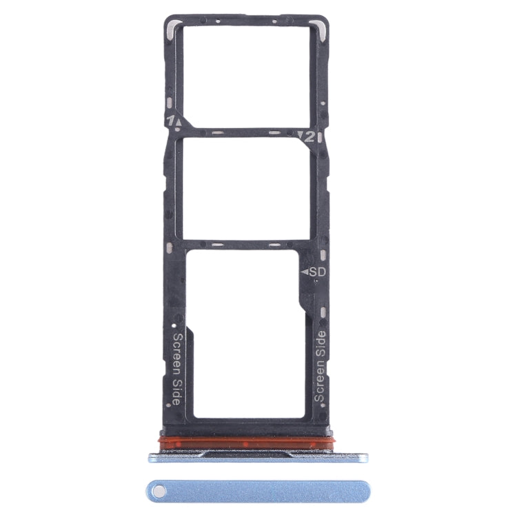 For Tecno Spark Go 2023 BF7n SIM Card Tray + SIM Card Tray + Micro SD Card Tray (Blue) - Card Tray by buy2fix | Online Shopping UK | buy2fix