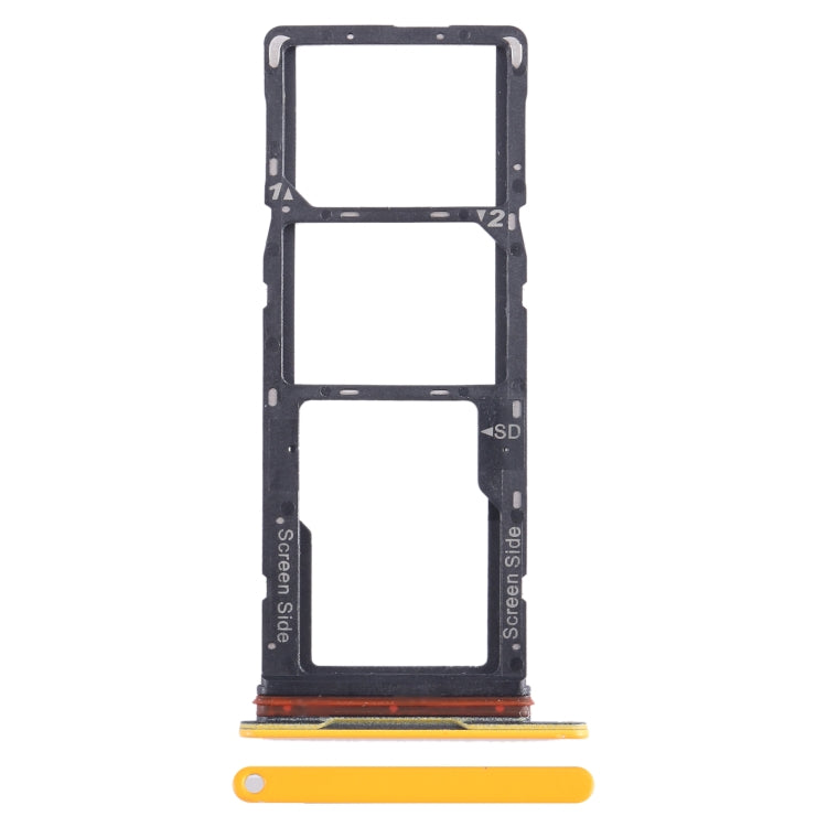 For Tecno Spark Go 2023 BF7n SIM Card Tray + SIM Card Tray + Micro SD Card Tray (Yellow) - Card Tray by buy2fix | Online Shopping UK | buy2fix