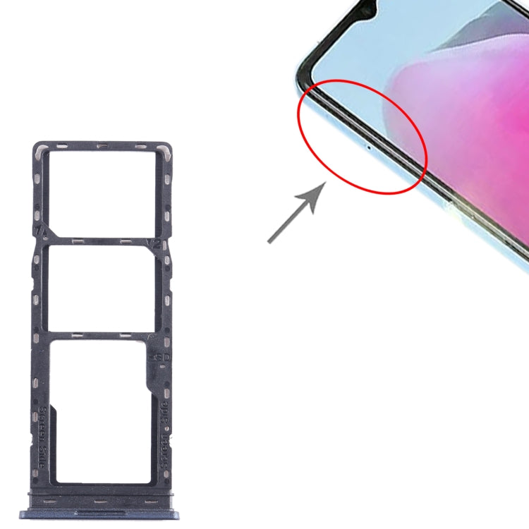 For Tecno Pop 7 Pro BF7 SIM Card Tray + SIM Card Tray + Micro SD Card Tray (Blue) - Card Tray by buy2fix | Online Shopping UK | buy2fix