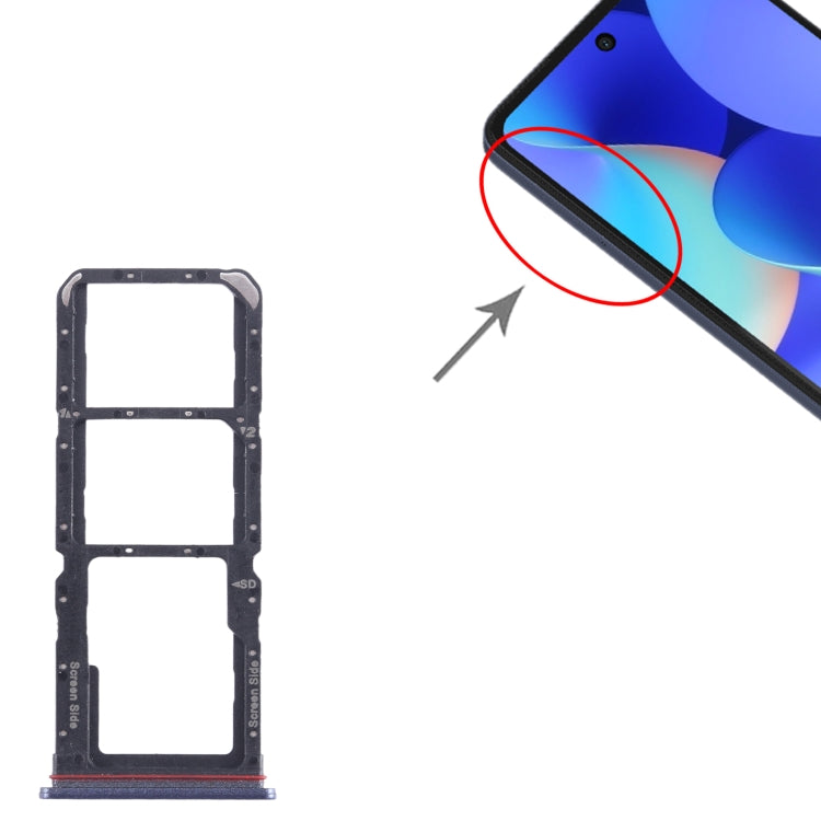 For Tecno Spark 10 Pro KI7 SIM Card Tray + SIM Card Tray + Micro SD Card Tray (Blue) - Card Tray by buy2fix | Online Shopping UK | buy2fix