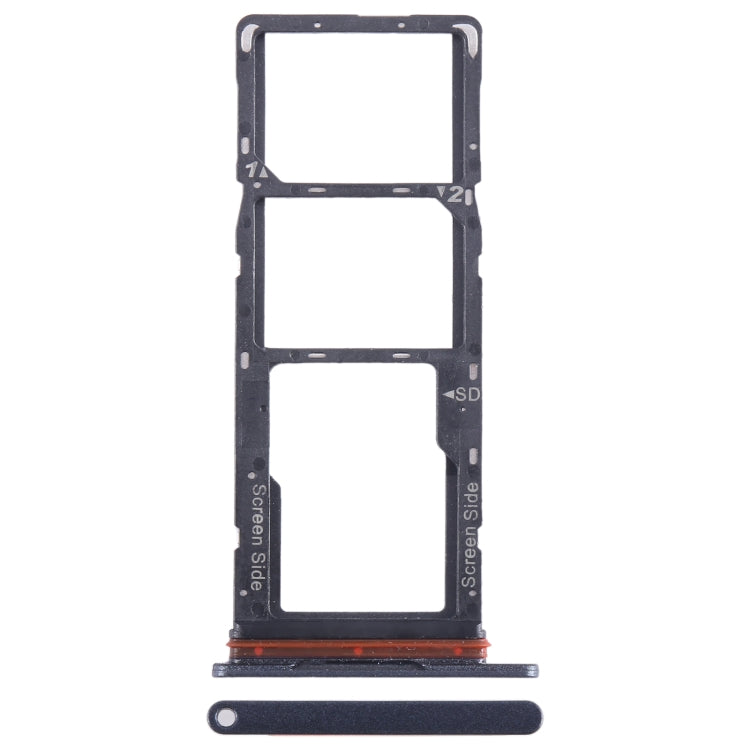 For Tecno Pop 7 BF6 SIM Card Tray + SIM Card Tray + Micro SD Card Tray (Black) - Card Tray by buy2fix | Online Shopping UK | buy2fix