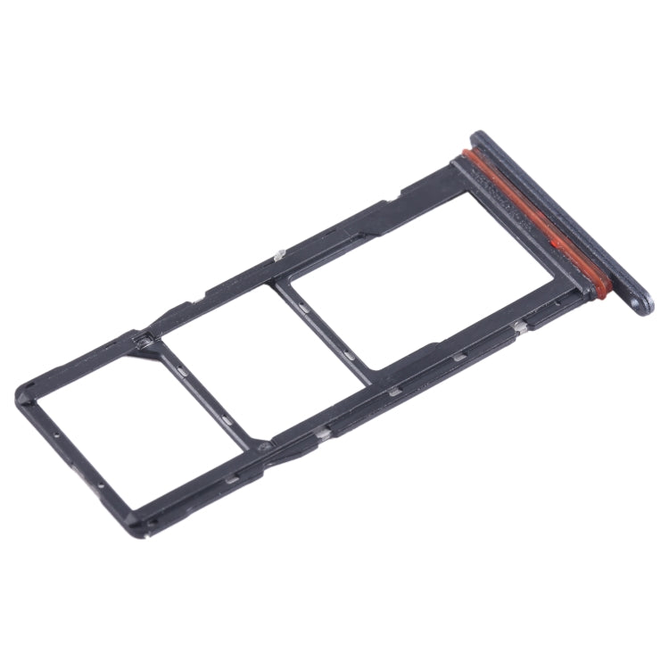 For Tecno Pop 7 BF6 SIM Card Tray + SIM Card Tray + Micro SD Card Tray (Black) - Card Tray by buy2fix | Online Shopping UK | buy2fix