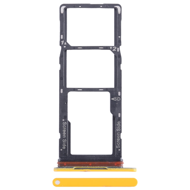 For Tecno Pop 7 BF6 SIM Card Tray + SIM Card Tray + Micro SD Card Tray (Orange) - Card Tray by buy2fix | Online Shopping UK | buy2fix