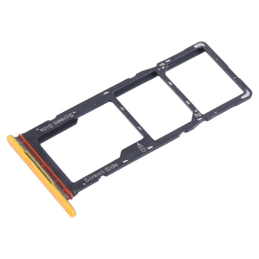 For Tecno Pop 7 BF6 SIM Card Tray + SIM Card Tray + Micro SD Card Tray (Orange) by buy2fix