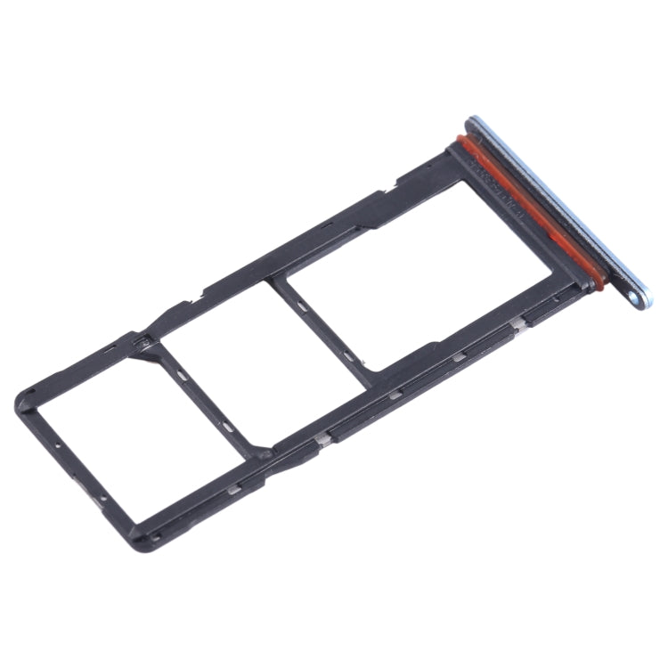 For Tecno Pop 7 BF6 SIM Card Tray + SIM Card Tray + Micro SD Card Tray (Blue) - Card Tray by buy2fix | Online Shopping UK | buy2fix