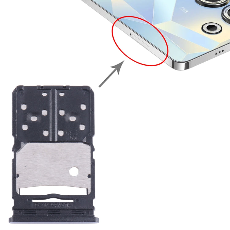 For Tecno Camon 20 SIM Card Tray + Micro SD Card Tray (Blue) - Card Tray by buy2fix | Online Shopping UK | buy2fix