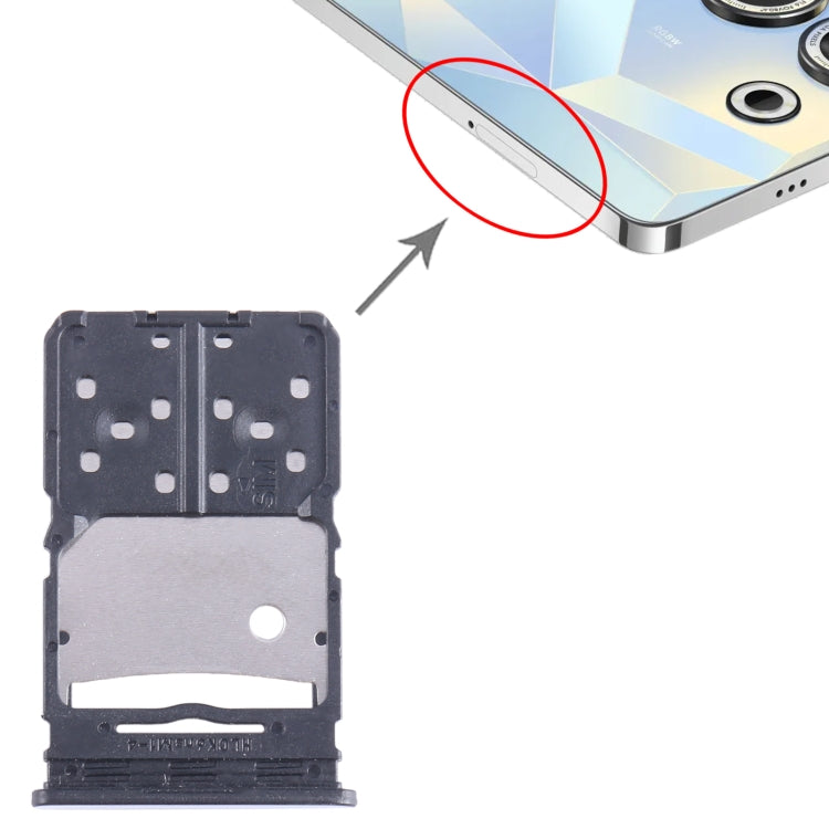 For Tecno Camon 20 Pro 5G CK6 SIM Card Tray + Micro SD Card Tray (Silver) - Card Tray by buy2fix | Online Shopping UK | buy2fix