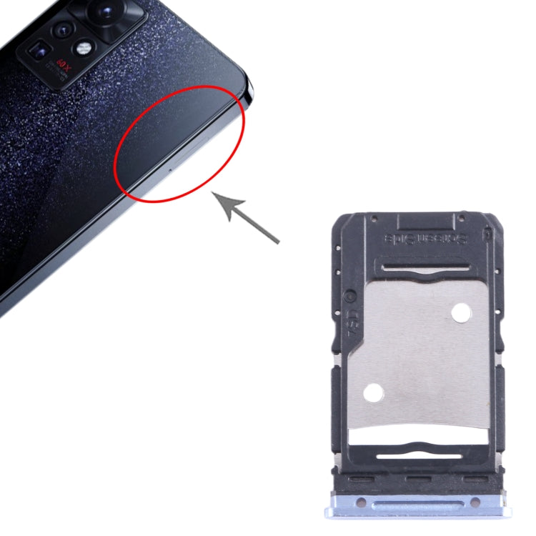 For Infinix Zero X Pro X6810 SIM Card Tray + SIM Card Tray + Micro SD Card Tray (Blue) - Card Tray by buy2fix | Online Shopping UK | buy2fix