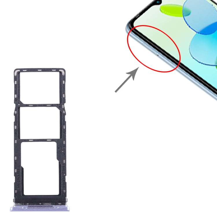 For Infinix Smart 6 X6511B SIM Card Tray + SIM Card Tray + Micro SD Card Tray (Purple) - Card Tray by buy2fix | Online Shopping UK | buy2fix