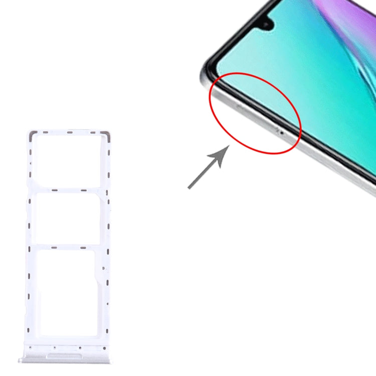 For Infinix Note 11 X663 SIM Card Tray + SIM Card Tray + Micro SD Card Tray (White) - Card Tray by buy2fix | Online Shopping UK | buy2fix