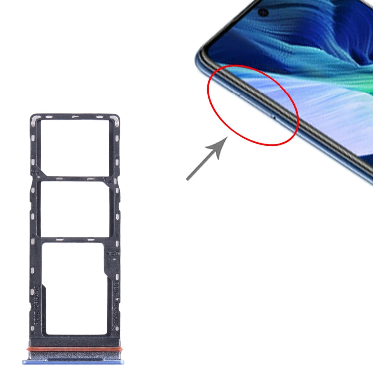 For Infinix Note 11i SIM Card Tray + SIM Card Tray + Micro SD Card Tray (Blue) - Card Tray by buy2fix | Online Shopping UK | buy2fix
