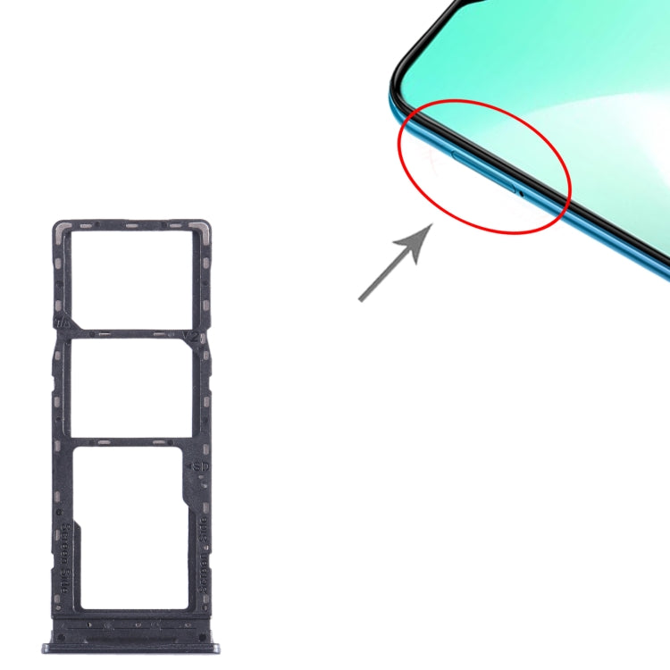 For Infinix Hot 11 Play SIM Card Tray + SIM Card Tray + Micro SD Card Tray (Black) - Card Tray by buy2fix | Online Shopping UK | buy2fix