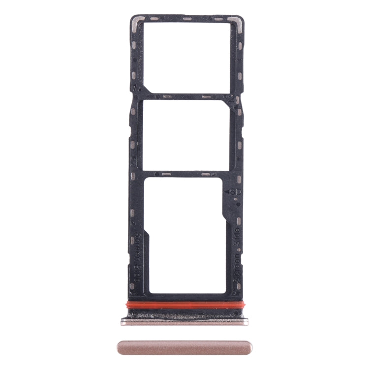 For Infinix Hot 11 Play SIM Card Tray + SIM Card Tray + Micro SD Card Tray (Gold) - Card Tray by buy2fix | Online Shopping UK | buy2fix