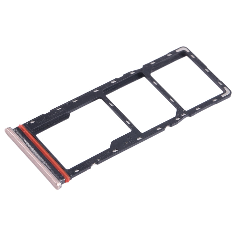 For Infinix Hot 11 Play SIM Card Tray + SIM Card Tray + Micro SD Card Tray (Gold) - Card Tray by buy2fix | Online Shopping UK | buy2fix