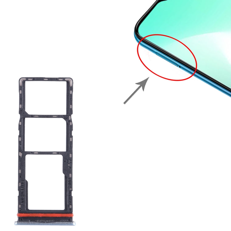 For Infinix Hot 11 Play SIM Card Tray + SIM Card Tray + Micro SD Card Tray (Blue) - Card Tray by buy2fix | Online Shopping UK | buy2fix