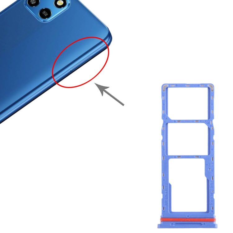 For Infinix Smart 6 HD X6512 SIM Card Tray + SIM Card Tray + Micro SD Card Tray (Dark Blue) - Card Tray by buy2fix | Online Shopping UK | buy2fix