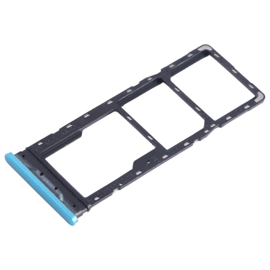 For Infinix Hot 12 X6817 SIM Card Tray + SIM Card Tray + Micro SD Card Tray (Blue) - Card Tray by buy2fix | Online Shopping UK | buy2fix