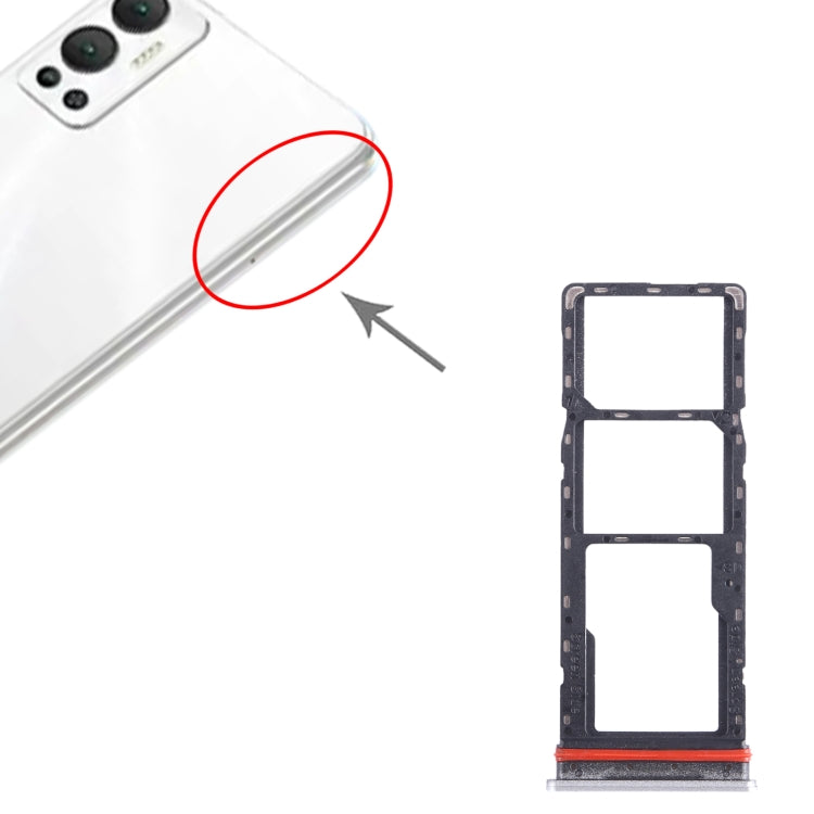 For Infinix Hot 12 X6817 SIM Card Tray + SIM Card Tray + Micro SD Card Tray (Silver) - Card Tray by buy2fix | Online Shopping UK | buy2fix