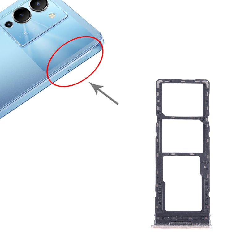 For Infinix Note 12 4G X663 SIM Card Tray + SIM Card Tray + Micro SD Card Tray (Gold) - Card Tray by buy2fix | Online Shopping UK | buy2fix