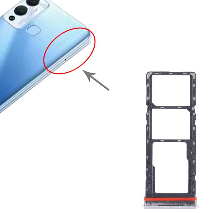 For Infinix Hot 12 Play NFC X6816C SIM Card Tray + SIM Card Tray + Micro SD Card Tray (White) - Card Tray by buy2fix | Online Shopping UK | buy2fix